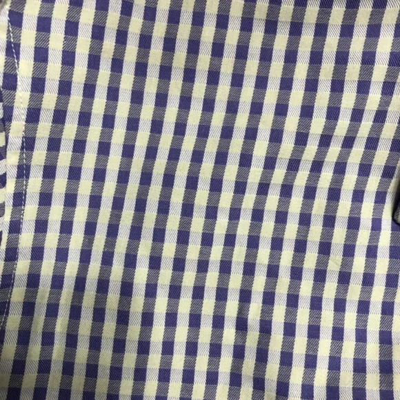 Men’s XL Toscano lavender white check button front shirt 100% cottpn - Picture 3 of 7